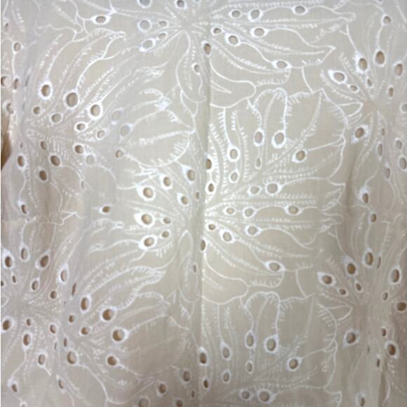 Preston & York Womens 6 Joanne Embroidered Eyelet 3/4 Sleeve Dress boho beige - Picture 5 of 8